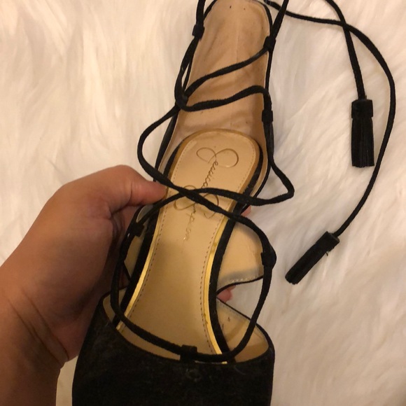 Velvet Jessica Simpson Lace Up Tie Heels - Picture 2 of 4